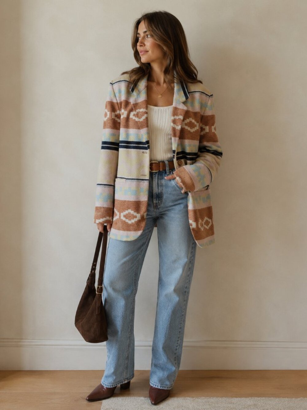 Vintage Maurizio Ramani Southwestern Wool Blend Blanket Jacket XL